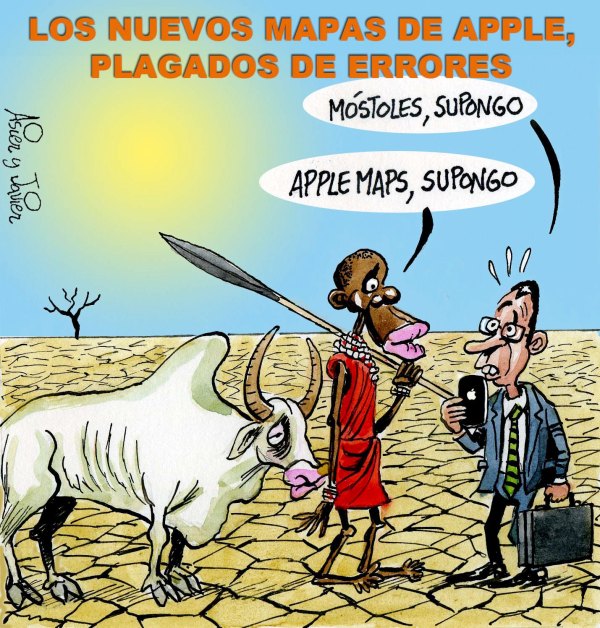 Hoy, en El Jueves, para usar Apple Maps hay que tener más paciencia que el Santo Jobs