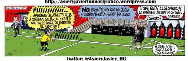 Falcao SanMamés Athletic Bilbao Fútbol Atlético Madrid Simeone Bielsa Caricatura