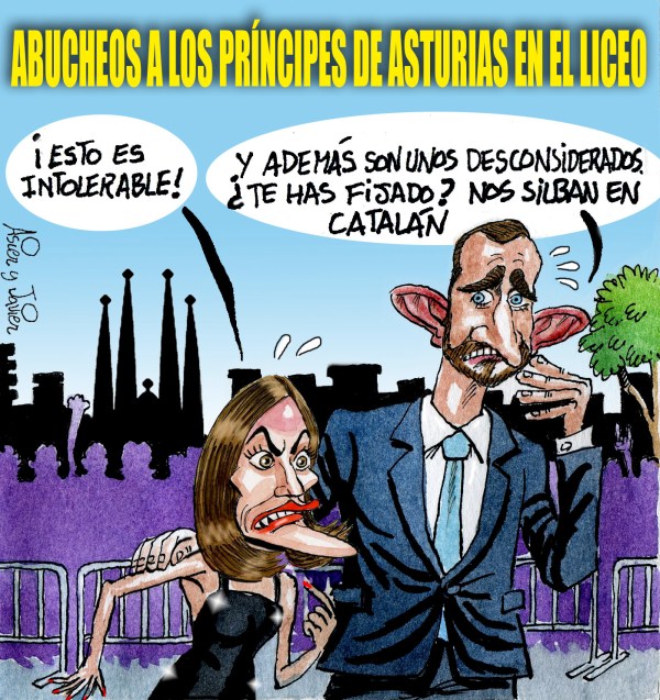 En El Jueves, abucheos a los Príncipes en Barcelona