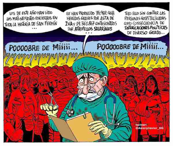 Un "Pobre de Mi" colectivo en San Fermín, Iruña, Pamplona, Humor, Asier y Javier