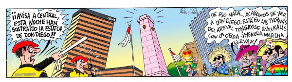 Don Diego López de Haro y La Otxoa, de juerga en la Aste Nagusia de Bilbao. Humor Gráfico.