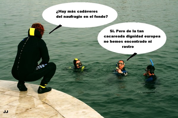 Los submarinistas trabajan en Lampedusa Los submarinistas trabajan en Lampedusa