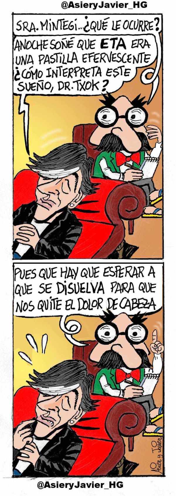 Laura Mintegi se sienta en el diván del doctor Txok