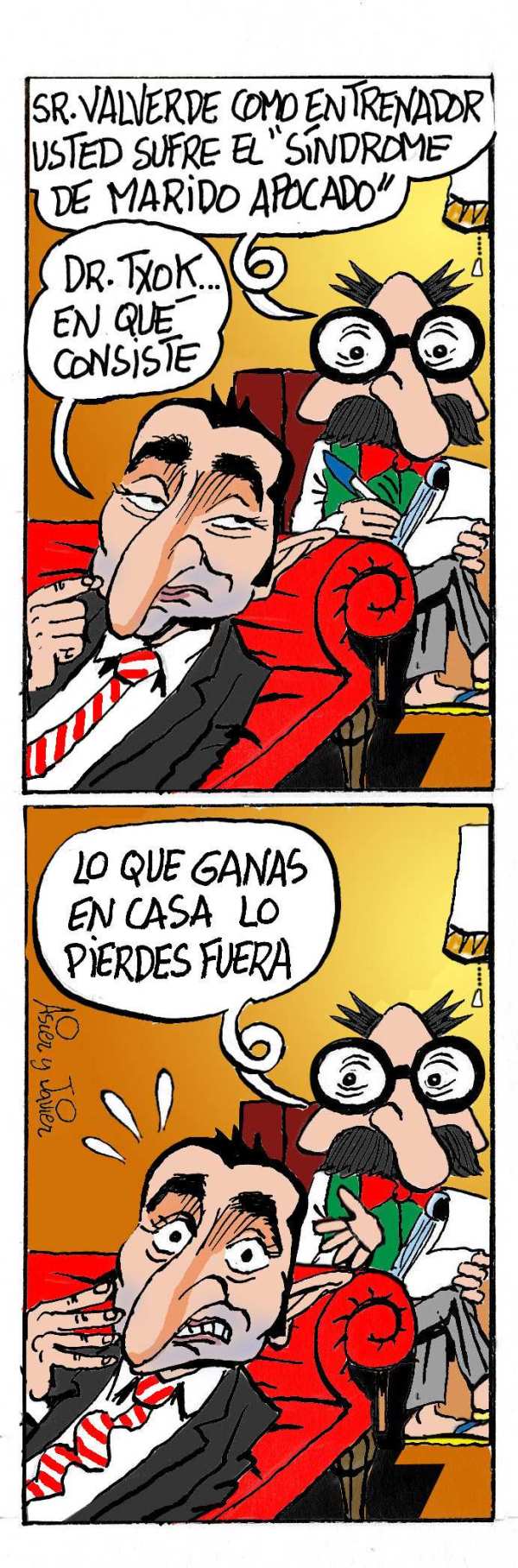 Ernesto Valverde consulta al doctor Txok sobre el juego del Athletic fuera de casa