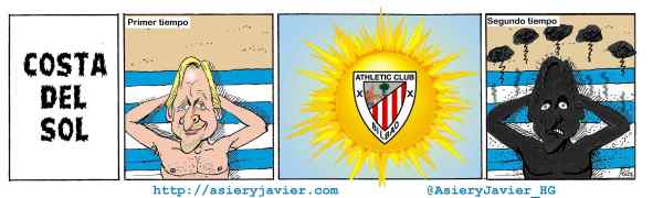 El Athletic "quemó" a Schuster en Málaga. Fútbol, humor, caricatura. El Athletic "quemó" a Schuster en Málaga. Fútbol, humor, caricatura.