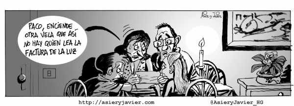 Sube la tarifa eléctrica en España. Humor gráfico.