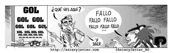 El Athletic, obligado a mejorar su eficacia cara al gol frente al Almería. Humor gráfico, caricatura.