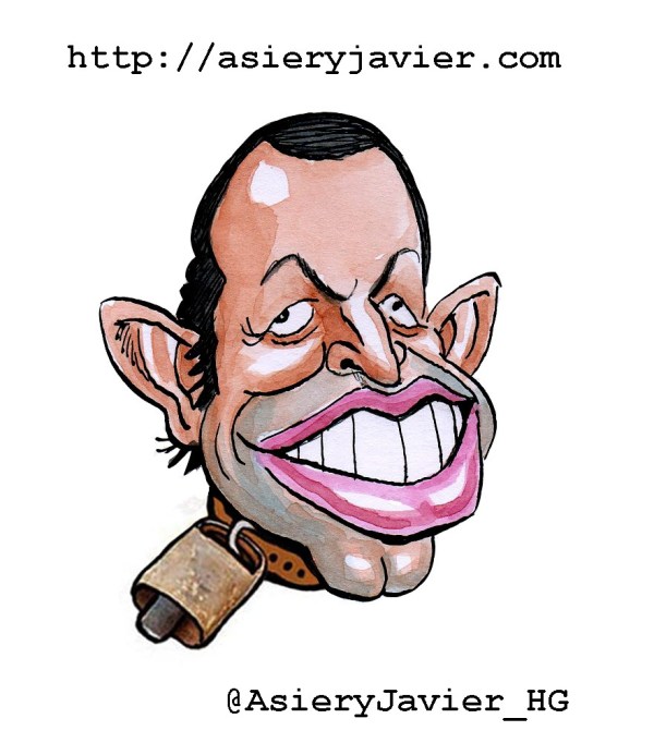 Sandro Rosell, nuestro Cencerro de la Semana. Humor gráfico, caricatura.