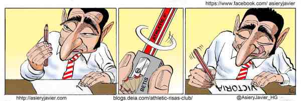 El Athletic de Valverde se afianza en Champions tras su paso por el Villamarín. Humor, caricatura.