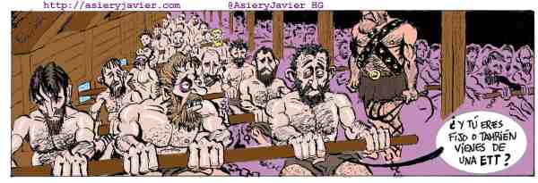 Es el Día Mundial contra la Esclavitud. Viñeta, Humor gráfico.