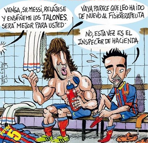 Con cariño, a Carles Puyol. Viñeta, caricatura, humor.