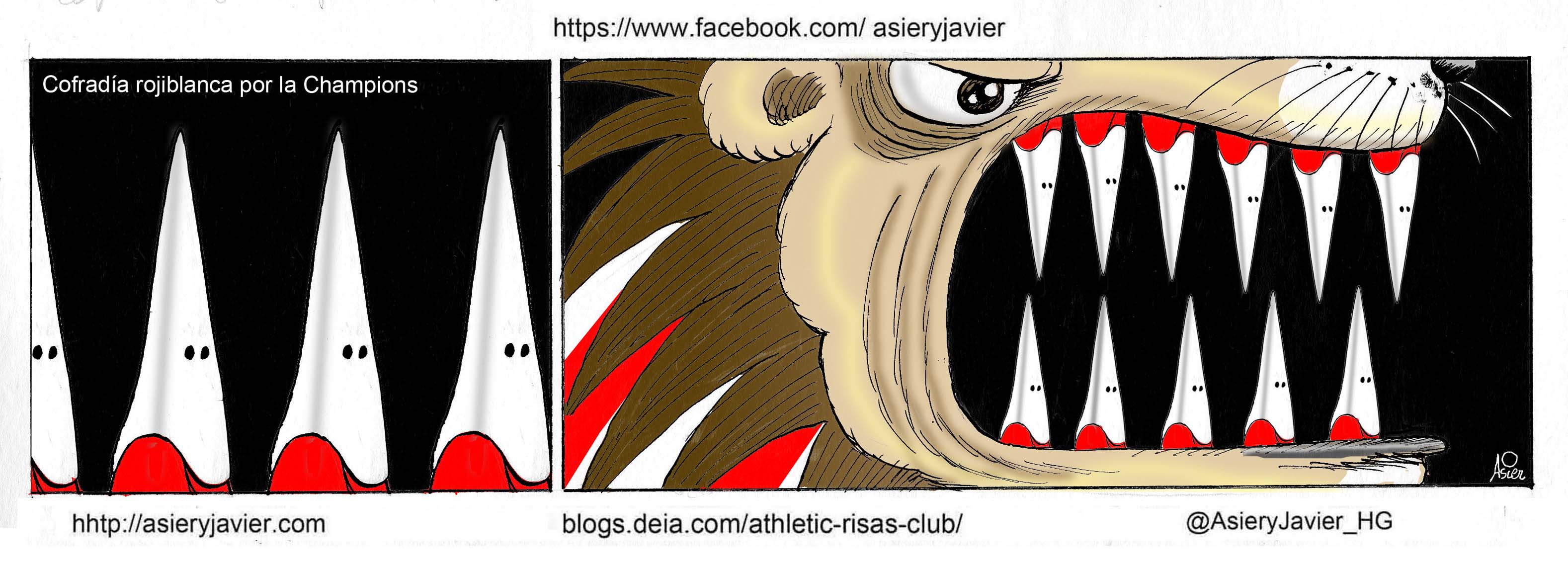 El Athletic de Bilbao, de procesión por la Champions League el Lunes de Pasión (por el fútbol). Málaga, Viñeta, Humor