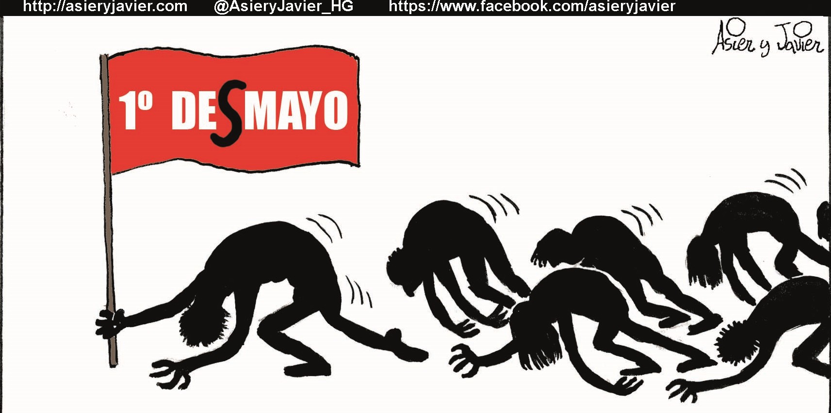 1 de mayo, Día Internacional del Trabajo. Viñeta