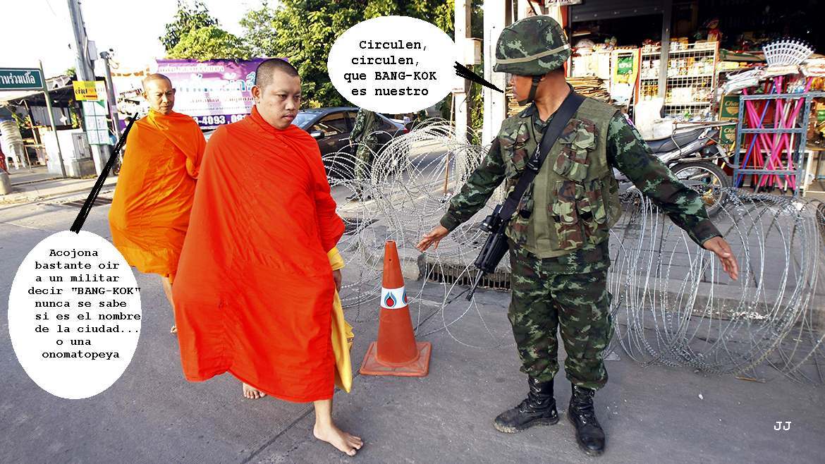 Golpe de estado militar en Tailandia. Viñeta, Foto.