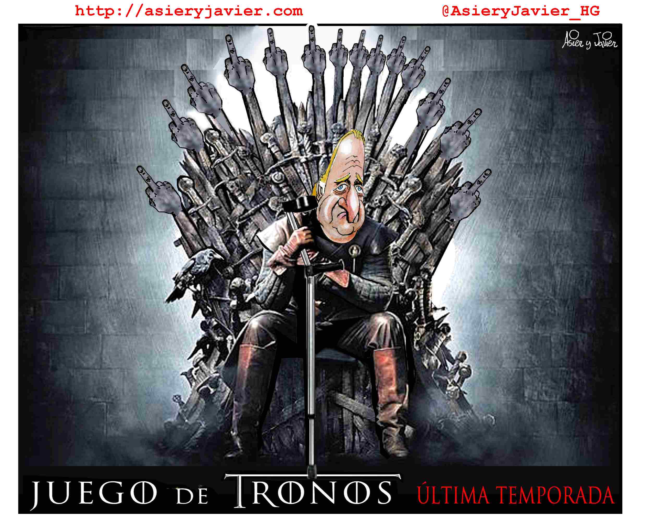 Última temporada de Juan Carlos en Juego de Tronos. Humor, abdicación, caricatura.