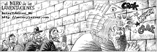 Lo de Israel en Palestina no lo entiende ni Dios. Viñeta.