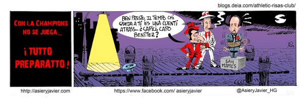 Todo está preparado en San Mamés para que el Athletic de Bilbao despida de la Champiosn al Nápoles de Rafa Benítez