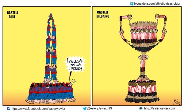 El Athletic de Bilbao va al Nou Camp dispuesto a montarle el castell copero al Fútbol Club Barcelona