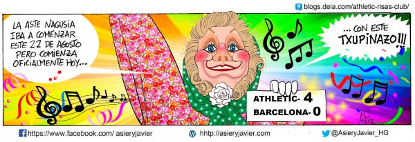 La goleada al Barcelona en San Mamés, el txupinazo con el que el Athletic da inicio a la Aste Nagusia en Bilbao