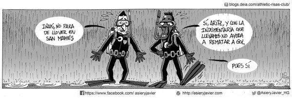 El Submarino Amarillo se adaptó al aguacero que cayó en San Mamés mejor que el Athletic