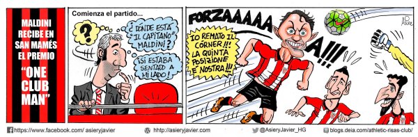 El Athletic recibe al Celta en San Mamés el día que Paolo Maldini recibe el premio One Club Man