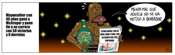 Aduriz marcó en Ipurua horas después de que Mayweather ganara su combate 50